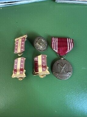 Vintage Fraternal Pins & Medal Lot No Trespassing Enamel Merit Honor